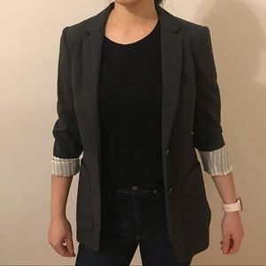 Aritzia Talula Charcoal Long Blazer